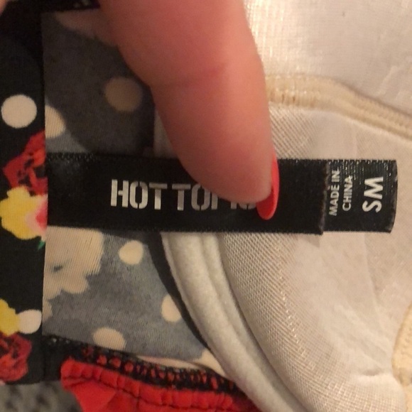 Hot Topics Vintage Bikini top Polka Dots with Skulls and roses. - Picture 5 of 5